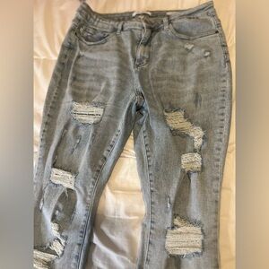 Judy Blue Skinny Jeans Blue Distressed